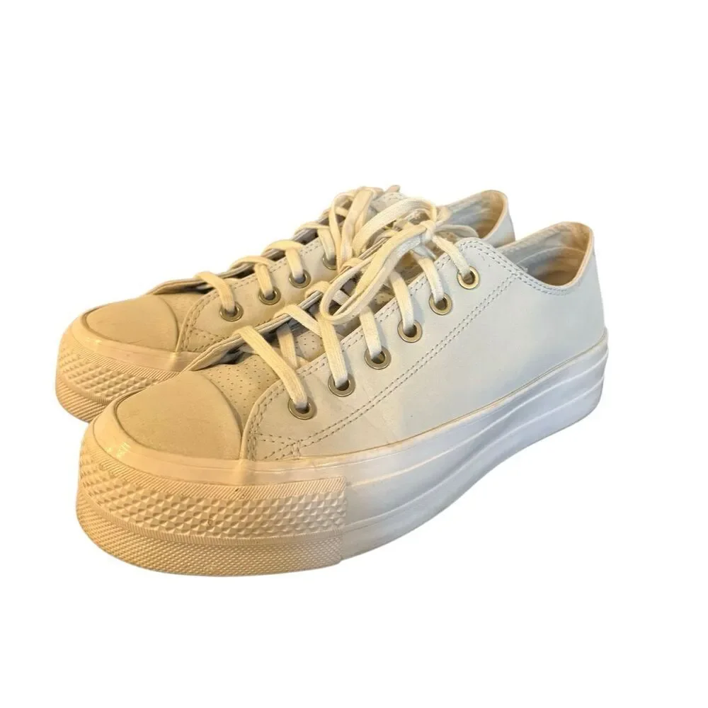 Chuck Taylor All Star Lift platform golden hits leather sneaker 8.5